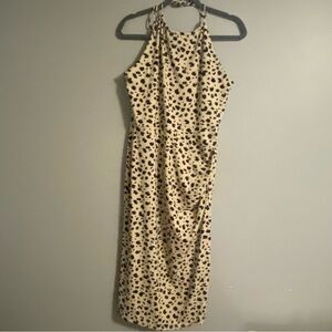 Cheetah Print Halter Midi Dress WAYF